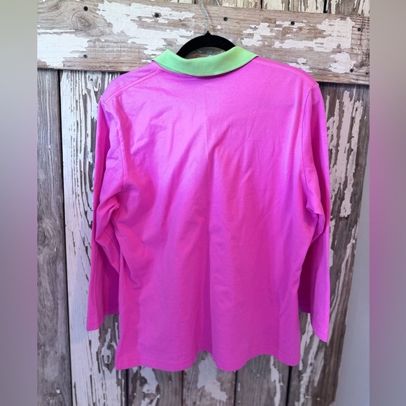 Lilly Pulitzer Pink and Green Polo Shirt & Short Set Vintage XL & Size 10 - Picture 6 of 16
